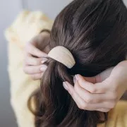 Accessoire pour cheveux - pour chouchou élastique - 52x28 mm en résine Bleu nuit métallisé