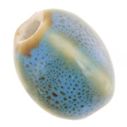 Perles ovales en céramique 13x9  mm - Bleu - Beige marbré x10|raw }}