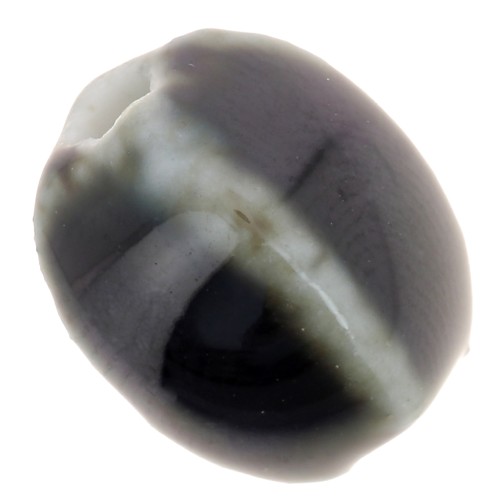 Perles ovales en céramique 13x9 mm - Marron foncé marbré x10