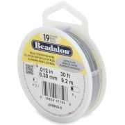 Fil Cablé 19 brins 0.30 mm - Beadalon - Argenté Satiné x9,2 m