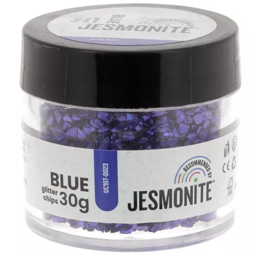 Chips pailletés en flacon - Jesmonite - Bleu x30g