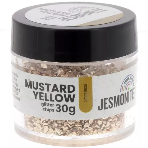 Chips pailletés en flacon - Jesmonite - Jaune moutarde x30g
