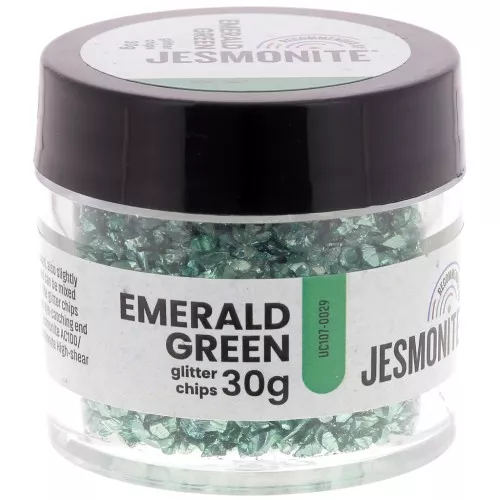 Chips pailletés en flacon - Jesmonite - Vert émeraude x30g