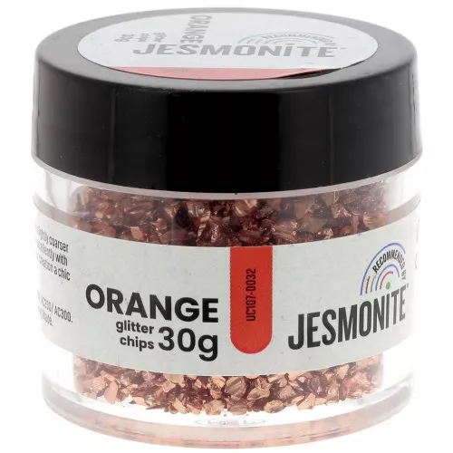 Chips pailletés en flacon - Jesmonite - Orange x30g