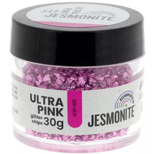 Chips pailletés en flacon - Jesmonite - Fuchsia x30g