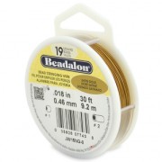 Fil Cablé 19 brins 0.46 mm - Beadalon - Doré Satiné x9,2 m|raw }}