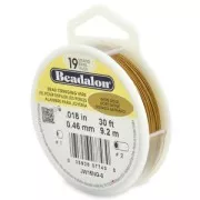 Fil Cablé 19 brins 0.46 mm - Beadalon - Doré Satiné x9,2 m