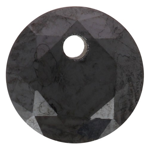 Pendentif rond 6 mm en oxyde de Zirconium - Noir x1
