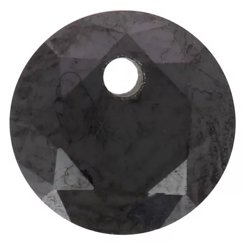 Pendentif rond 6 mm en oxyde de Zirconium - Noir x1