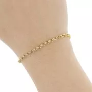 Chaîne maille Jaseron 3.5 mm - Acier inoxydable 316L Doré x50cm