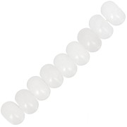 Perles rondelles Heishi 8x5 mm pierre gemme Jade - Blanc x15