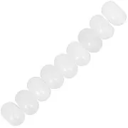 Perles rondelles Heishi 8x5 mm pierre gemme Jade - Blanc x15
