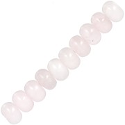 Perles rondelles Heishi 8x5 mm pierre gemme - Quartz rose x15|raw }}