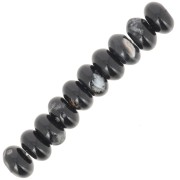 Perles Heishi rondelles 8x5 mm pierre gemme - Agate noire x15