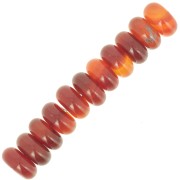 Perles rondelles Heishi 8x4 mm pierre gemme - Agate rouge x15|raw }}