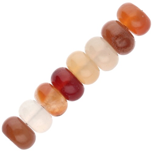 Perles Heishi rondelles 8.5x5 mm pierre gemme - Agate rouge x15