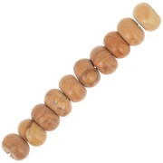 Perles rondelles Heishi 8x5 mm pierre gemme - Jaspe bois x15|raw }}