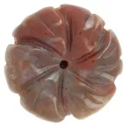 Pendentif fleur 20 mm en pierre gemme - Agate indienne x1