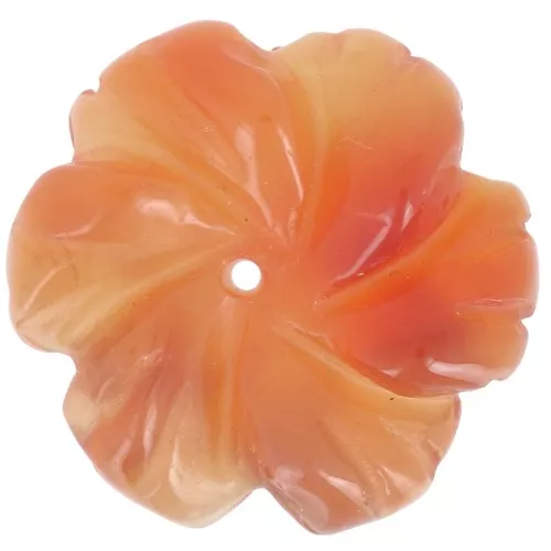 Pendentif fleur 20 mm en pierre gemme - Agate rouge x1