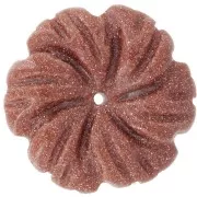 Pendentif fleur 20 mm en pierre gemme - Imitation Pierre de soleil x1