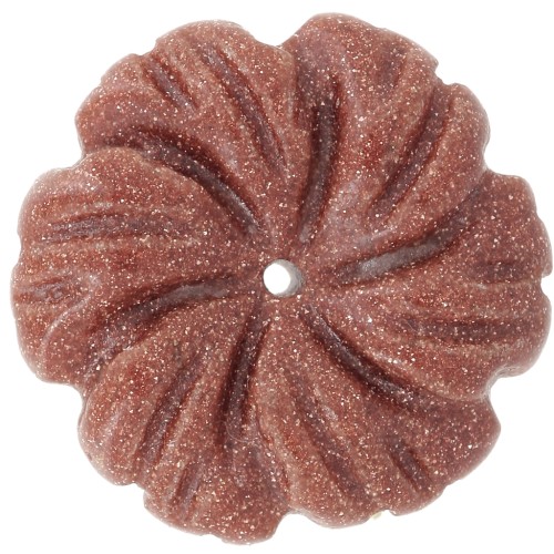 Pendentif fleur 20 mm en pierre gemme - Imitation Pierre de soleil x1