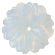 Pendentif fleur 20 mm en pierre gemme - imitation pierre gemme - Opalite x1