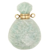 Flacon de parfum pendentif en pierre gemme 25x17 mm - Amazonite x1|raw }}