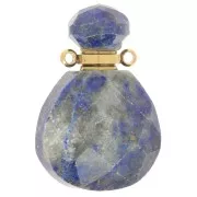 Flacon de parfum pendentif en pierre gemme 25x17 mm - Lapis Lazuli x1