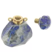 Flacon de parfum pendentif en pierre gemme 25x17 mm - Lapis Lazuli x1