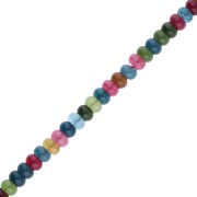 Perles rondelles Heishi pierre gemme 8.5x5 mm Jade teinté Multicolore clair x38cm|raw }}