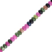 Perles Heishi rondelles en pierre gemme 8.5x5 mm Jade teinté Multicolore x38cm