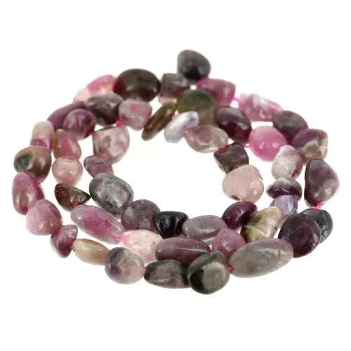 Perles nuggets irréguliers 6-7 mm pierre gemme - Tourmaline x40cm