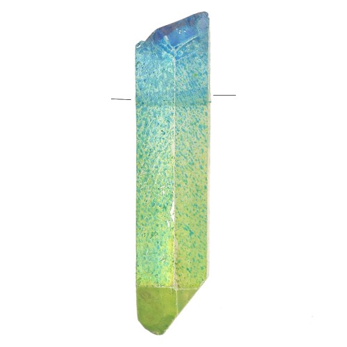 Pendentif pointe en Quartz teinté 15 - 25 mm - Tie and Dye - Bleu - Vert x1