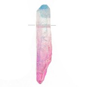 Pendentif pointe en Quartz teinté 15 - 25 mm - Tie and Dye - Bleu - Rose x1|raw }}