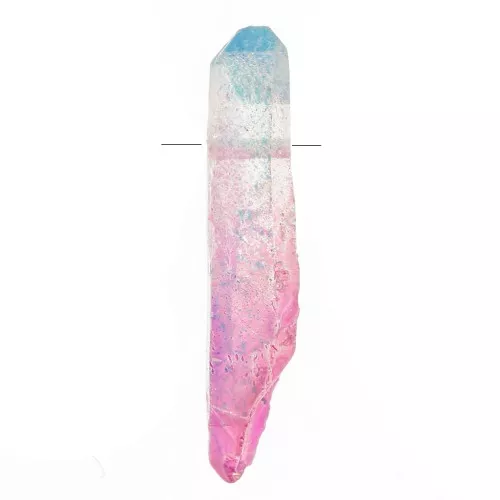 Pendentif pointe en Quartz teinté 15 - 25 mm - Tie and Dye - Bleu - Rose x1