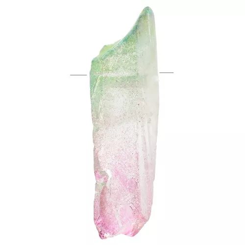 Pendentif pointe en Quartz teinté 15 - 25 mm - Tie and Dye - Vert - Rose x1