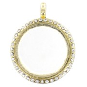 Pendentif strass aimanté personnalisable 37x30 mm doré x1|raw }}