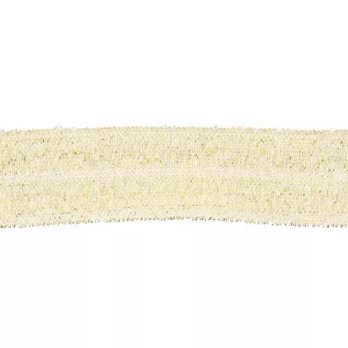 Ruban élastique plat 16 mm - Doré pailleté x1m
