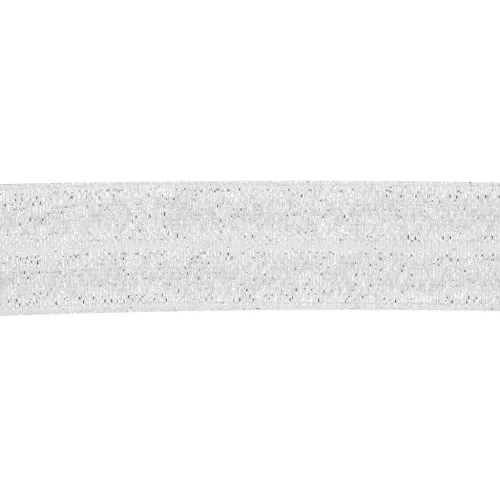 Ruban élastique plat 16 mm - Argenté pailleté x1m