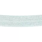 Ruban élastique plat 16 mm - Bleu clair pailleté x1m