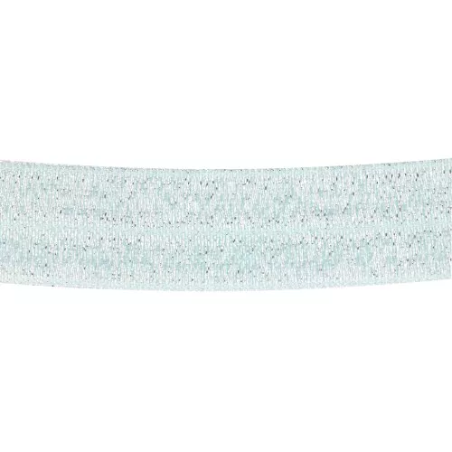 Ruban élastique plat 16 mm - Bleu clair pailleté x1m