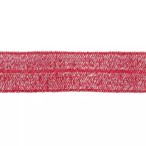 Ruban élastique plat 16 mm - Rouge pailleté x1m