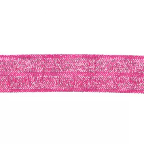 Ruban élastique plat 16 mm - Fuchsia pailleté x1m