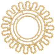 Pendentif fleur marguerite 30 mm effet torsadé - Acier inoxydable 316L Doré x1