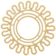 Pendentif fleur marguerite 30 mm effet torsadé - Acier inoxydable 316L Doré x1