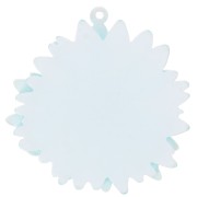 Pendentif fleur marguerite 3D 41 mm en acrylique - Bleu clair pailleté x1