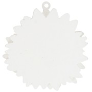Pendentif fleur marguerite 3D 41 mm en acrylique - Blanc pailleté x1