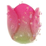 Perle fleur Tulipe 13x12 mm avec petites boules aléatoires - Rose foncé x1|raw }}
