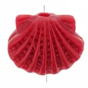 Rouge foncé - Perle coquillage en plastique 9x11.5 mm - Rouge foncé x1 Perle coquillage en plastique 9x11.5 mm - Rouge foncé x1