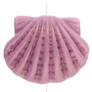 Perle coquillage en plastique 9.5x11.5 mm - Lilas x1